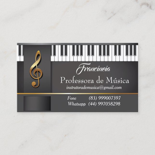 Cartão de Visita Professor Musica (Frente)