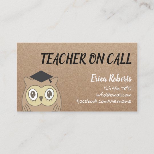 Cartao De Visita Professor Na Coruja Bonito Kraft Rustico Da Zazzle Com Br Esta opção é ótima quando se utiliza o verso do cartão para anotações a caneta. cartao de visita professor na coruja bonito kraft rustico da