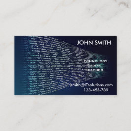 Cartão De Visita Professor ou tutor da tecnologia da codificação