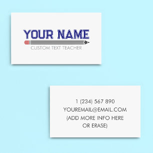 Cartão De Visita Professor Personalizado