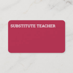 Cartão De Visita Professor Substituto Tutor Magenta
