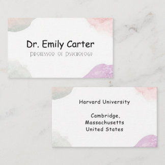 Cartão De Visita Professor Universitário Pastel Suave Elegante Acad