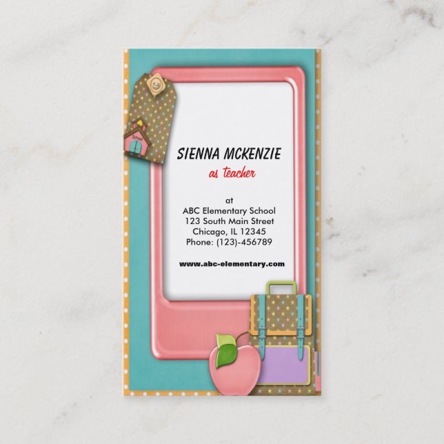 Cartão De Visita Professora (Frente)