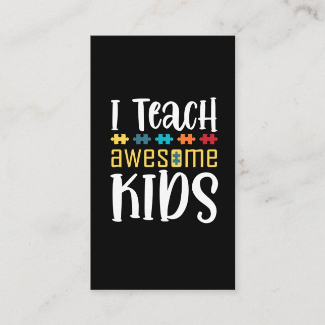 Cartão De Visita Professora de Educação Especial Quebra-cabeça Sens (Frente)