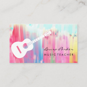 Cartão De Visita Professora de Música - Leitor de Violão - Pintura