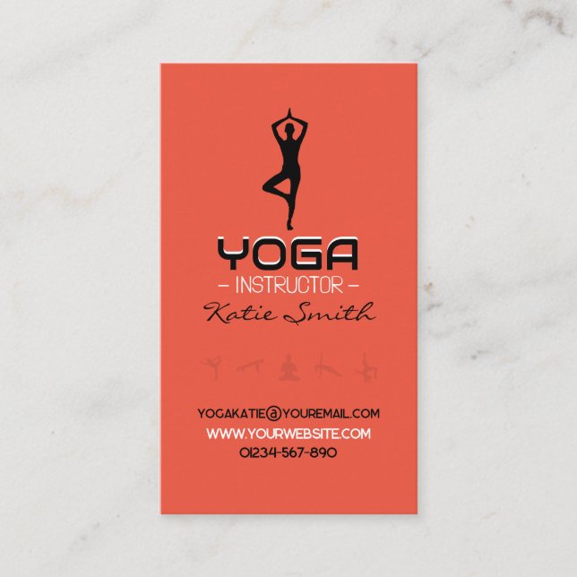 Cartão De Visita Professores/Cartão de visita de Instrutores Yoga (Frente)