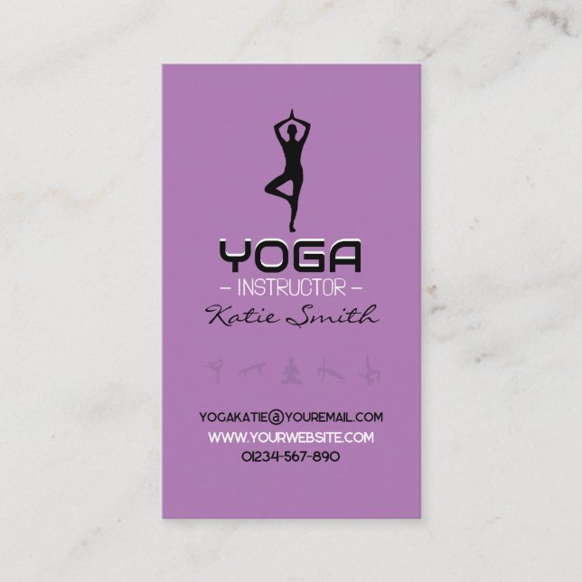 Cartão De Visita Professores/Cartão de visita de Instrutores Yoga (Frente)