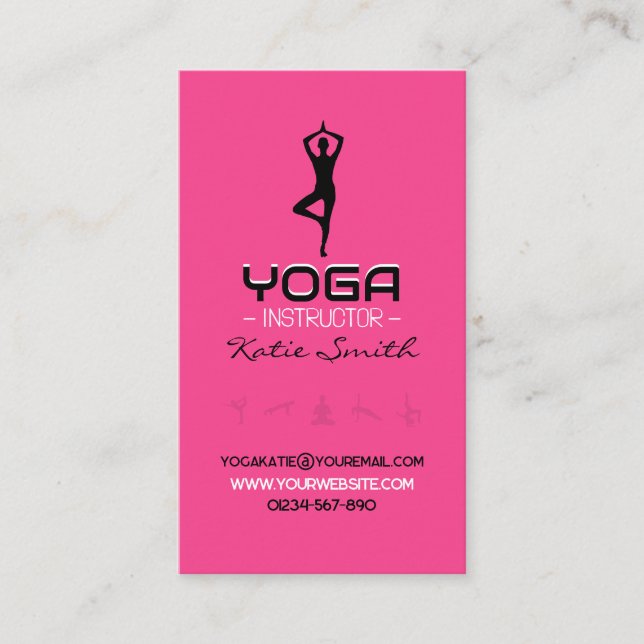 Cartão De Visita Professores/Cartão de visita de Instrutores Yoga (Frente)