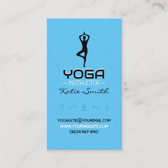 Cartão De Visita Professores/Cartão de visita de Instrutores Yoga (Frente)