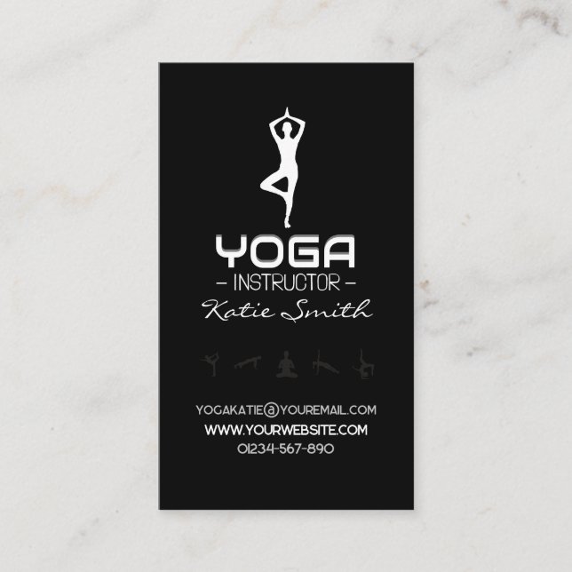 Cartão De Visita Professores/Cartão de visita de Instrutores Yoga (Frente)