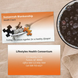 Cartão De Visita Profissão Colorida de Vida Saudável