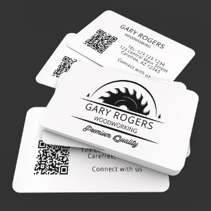 Cartão de Visita Profissão de Marcenaria Código QR