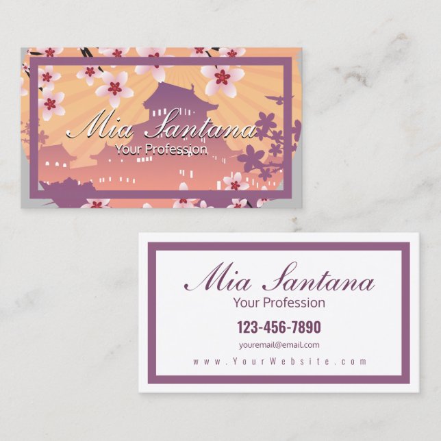 Cartão De Visita Profissão de Peach Blossom (Frente/Verso)
