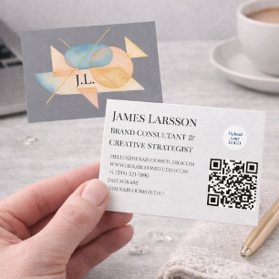 Cartão De Visita Profissionais Criativos Geométricos Pastel Minimal