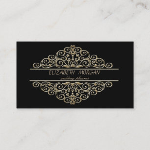 Cartão De Visita Profissional à moda elegante, preto, quadro