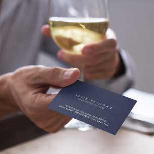 Cartão De Visita profissional azul escuro básico mínimo do marinh