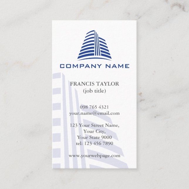 Cartão De Visita Profissional, bens imobiliários à moda ou (Frente)