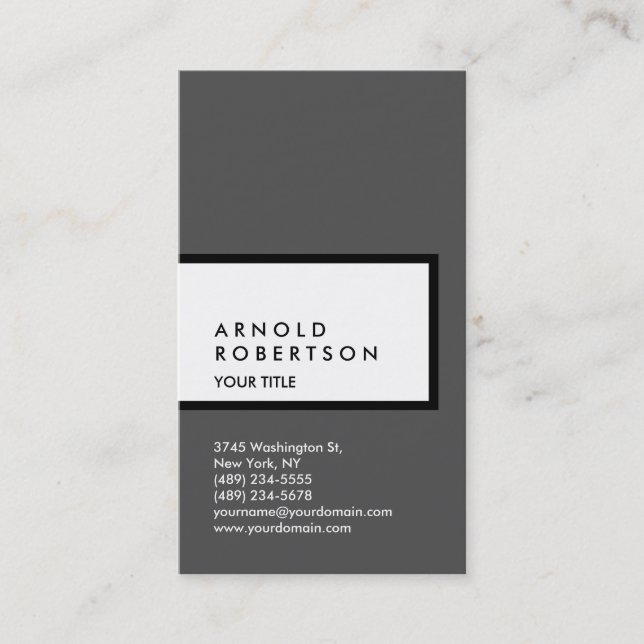 Cartão de visita profissional branco da Cinza vert (Frente)