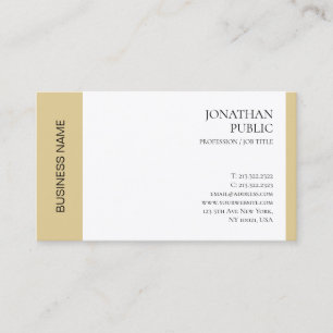 Cartão De Visita Profissional branco Dourado e elegante do luxo mod