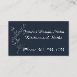 Cartão de visita profissional branco e azul marinh