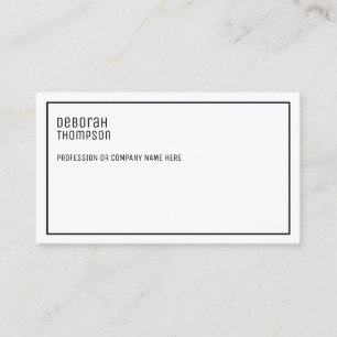 Cartão De Visita profissional branco e limpo elegante minimalista