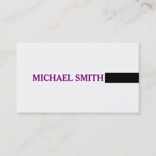 Cartão De Visita Profissional Branco Simples Moderno Elegante Roxo
