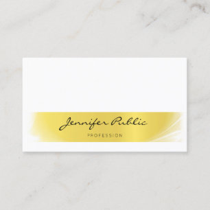 Cartão De Visita Profissional Chic Moderno Manuscrito Luxo Dourado