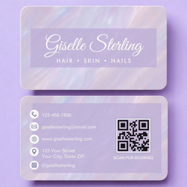 Cartão de Visita Profissional Código QR Iridescent (Criador carregado)