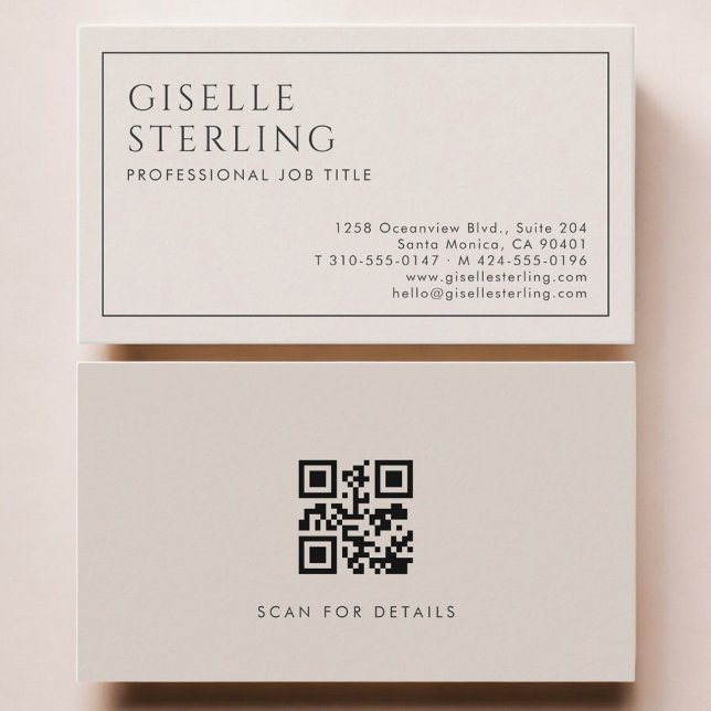 Cartão de Visita Profissional Código QR Minimalist (Criador carregado)