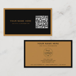 Cartão de visita profissional com código QR e logo