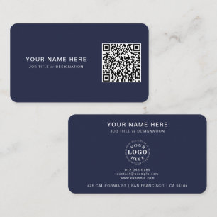 Cartão de visita profissional com código QR e logo