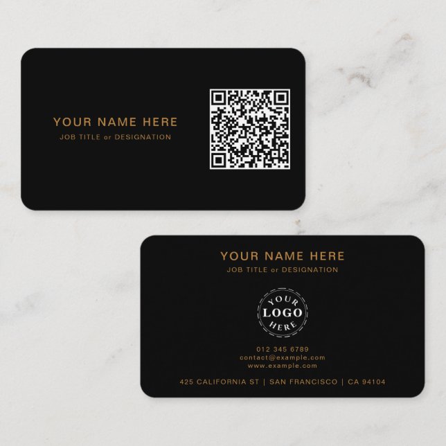 Cartão de visita profissional com código QR e logo (Frente/Verso)