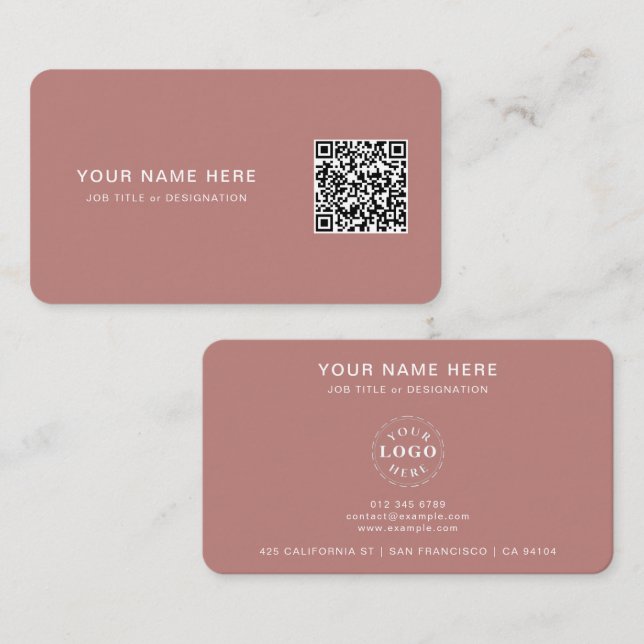 Cartão de visita profissional com código QR e logo (Frente/Verso)