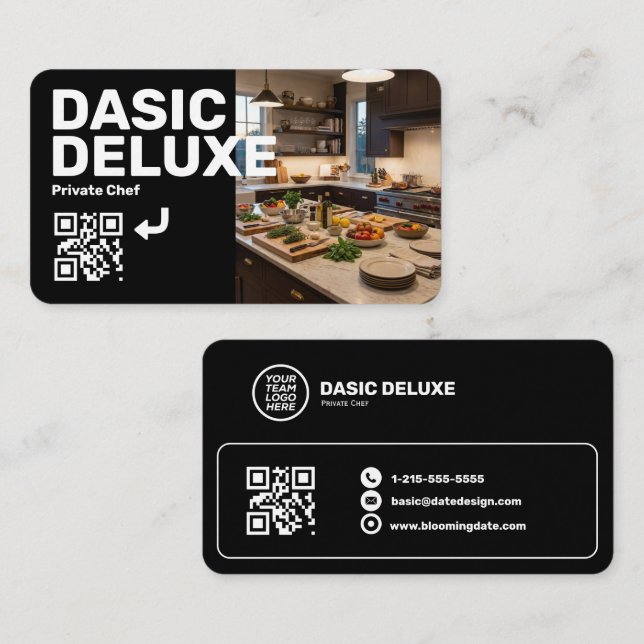 Cartão de visita profissional com logotipo e códig (Frente/Verso)