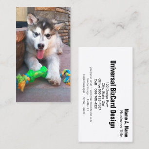 Cartão De Visita Profissional da foto do Malamute do Alasca dos