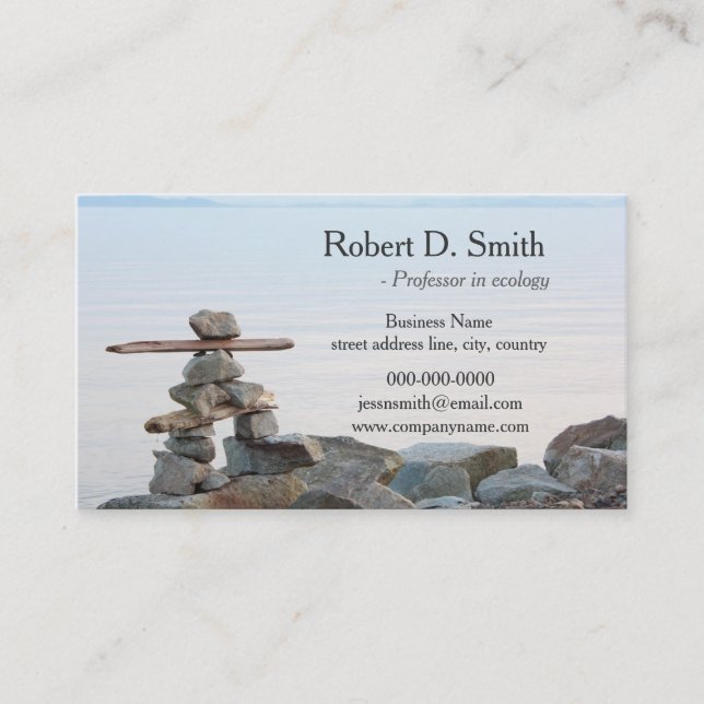 Cartão De Visita profissional de arte de pedra na praia (Frente)