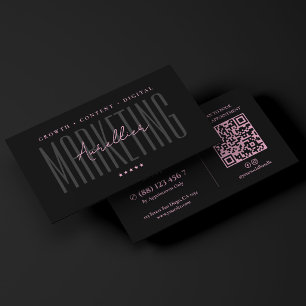 Cartão De Visita Profissional de Beleza Estética Marketing Rosa Pre