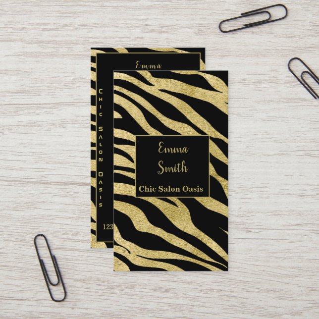 Cartão de visita profissional de beleza luxuosa (Frente/Verso In Situ)