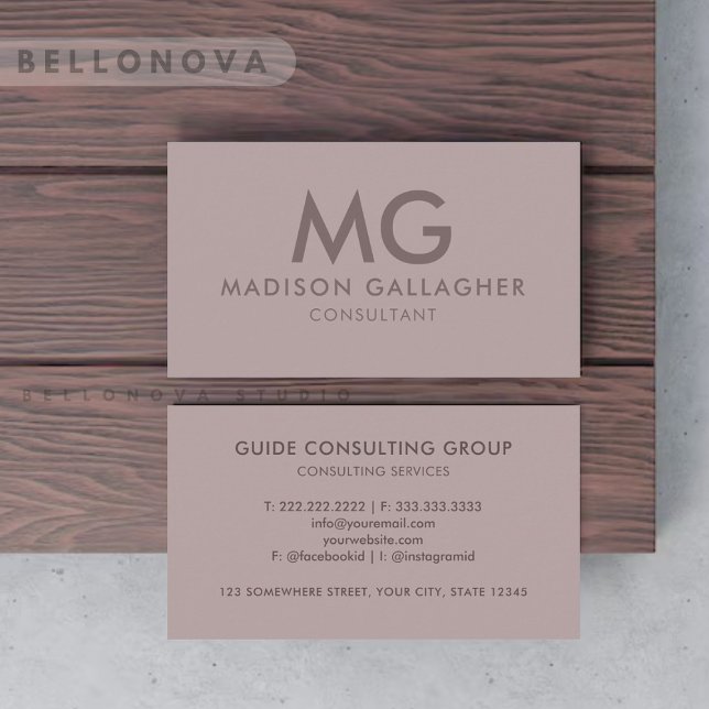 Cartão De Visita Profissional de Cinzas Púrpura, Rosa-de-Marfim Per (Custom Ivory Pink Purple Grey Professional Business Card)