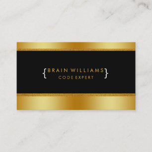 Cartão De Visita Profissional de computador Dourado da Web da folha