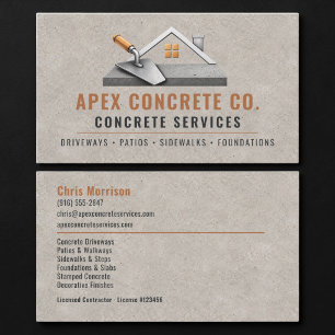Cartão De Visita Profissional de Concreto