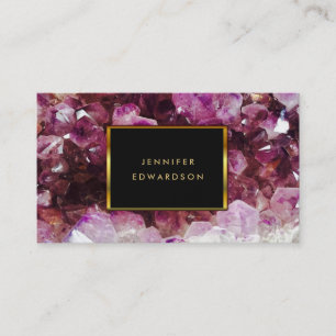 Cartão De Visita Profissional de cristal de pedra preciosa amethyst