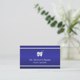 Cartão de Visita Profissional de Dentista Azul Mod