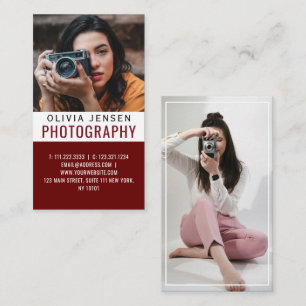 Cartão De Visita Profissional de Fotografia Mínima Elegante Moderno