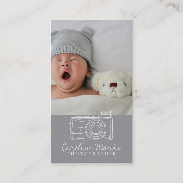 Cartão De Visita Profissional de fotografia moderna (Frente)