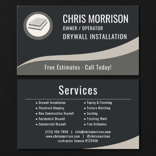 Cartão De Visita Profissional de Instalação de Drywall