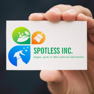 Cartão De Visita Profissional de logotipos dos serviços de limpeza