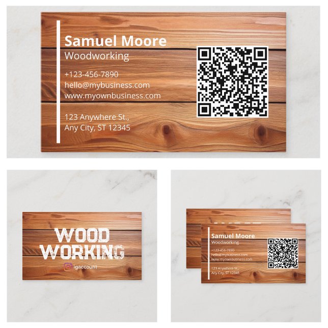 Cartão De Visita Profissional de madeira (Woodworking Professional Business Card
)