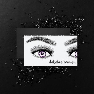 Cartão De Visita Profissional de maquilhagem Olhos Roxos Pretos V
