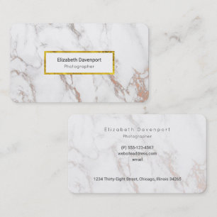 Cartão De Visita Profissional de mármore branco da textura